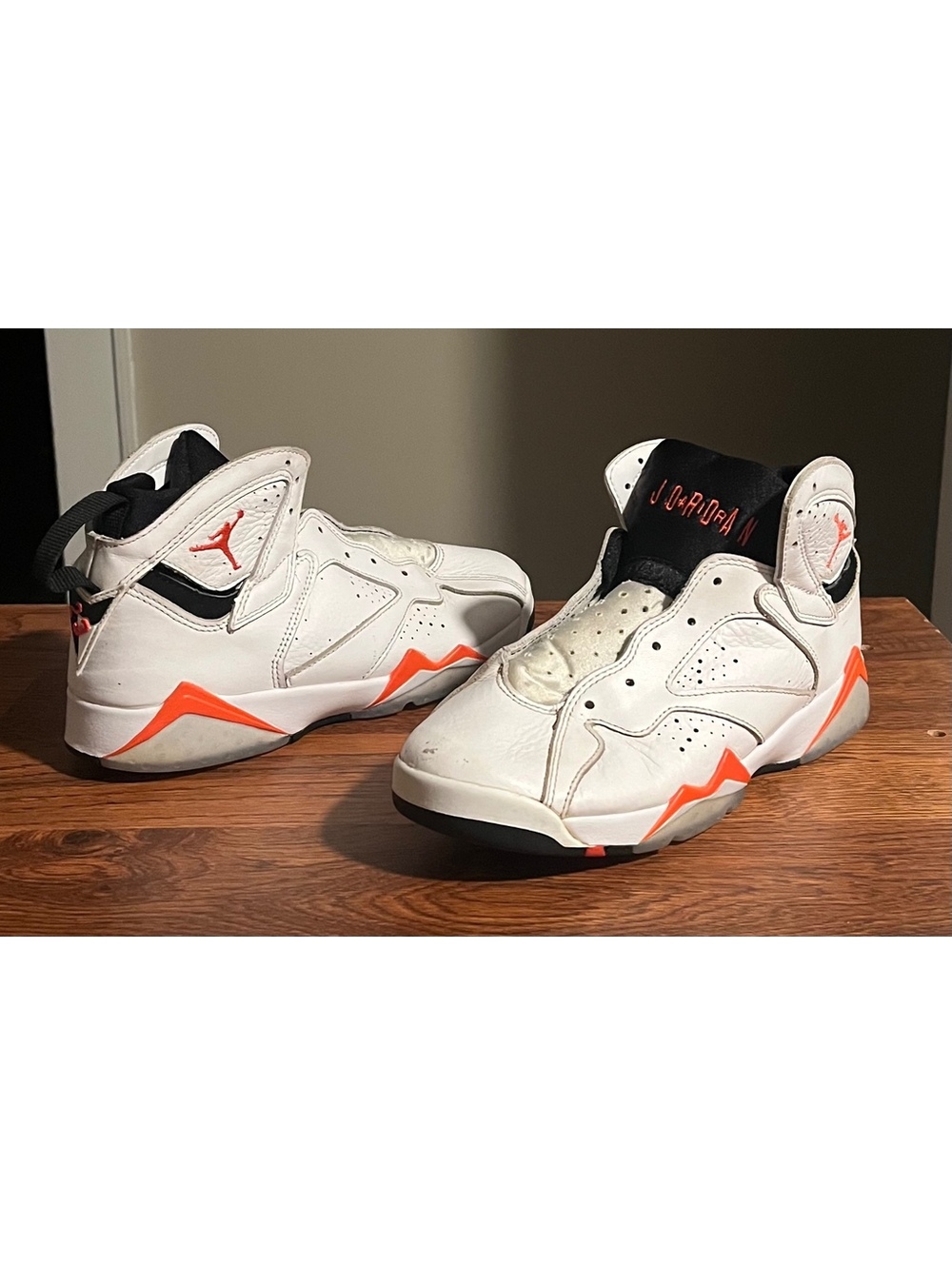 Jordan 7 Retro White Infrared Basketball Shoes Size 7Y